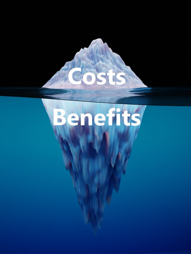 tip of the iceberg, costs and benefits